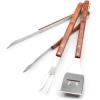 image:imageOutset QB22 Locking Stainless Steel Grill Tongs Extra Long 22 Rosewood HandlesRosewood 3 Piece Tool Set
