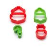 image:imageFox Run Christmas Cookie Cutter Set 4Inch Plastic 4Piece Set Angel Holly Leaf Bell and SnowmanSet of 4  Santa  Bell  Snowman  and Candy Cane
