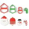 image:imageFox Run Christmas Cookie Cutter Set 4Inch Plastic 4Piece Set Angel Holly Leaf Bell and SnowmanSet of 4  Santa  Bell  Snowman  and Candy Cane