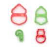 image:imageFox Run Christmas Cookie Cutter Set 4Inch Plastic 4Piece Set Angel Holly Leaf Bell and SnowmanSet of 4  Santa  Bell  Snowman  and Candy Cane