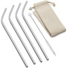 image:imageOutset 76622 Stainless Steel Bent Reusable Straws 1 x 35 x 10 inches MetallicStainless Steel