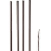 image:imageOutset 76622 Stainless Steel Bent Reusable Straws 1 x 35 x 10 inches MetallicStainless Steel