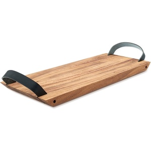 image:imageIronwood Gourmet Engraved 05 x 9 x 9 inches MultiUse Circle Serving Board 1942 Wine Barrel 28445E336Small Serving Board With Leather Handles