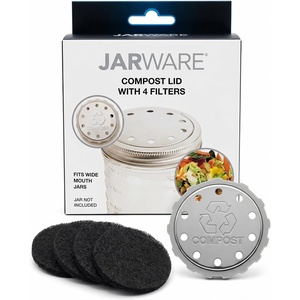 image:imageJarware Oil Cruet Lid for Regular Mouth Mason Jars OrangeCompost Lid