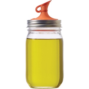 image:imageJarware Oil Cruet Lid for Regular Mouth Mason Jars OrangeOil Cruet