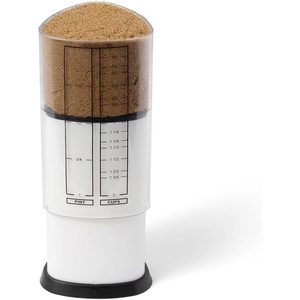 image:imageKitchenArt 2 Cup Tri Adjust ACup Easy Pour Measuring Cup 325x325x6 BlackWhite  Mess Free Pouring  Measures 18 to 2 Cups  Includes Conversions  Kitchen Adjustable Measuring Cup For Liquids amp Solids2 Cup