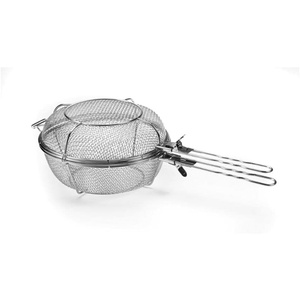 image:imageOutset 76182 Chefs Jumbo Outdoor Grill Basket and Skillet with Removable HandlesJumbo Grill Basket SS
